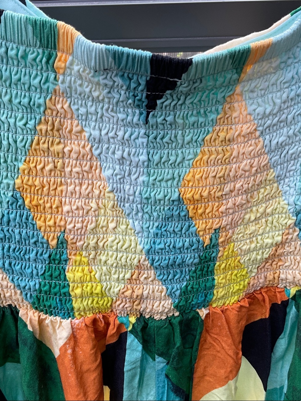 torrid Geometric Midi Dress in Aqua, Yellow, Orange & Green - Picture 4 of 6